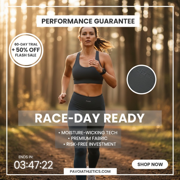 activewear, workout clothes, athletic wear, fitness apparel, sports bra, leggings, gym wear, limited time deal, sale promotion, outdoor, lifestyle, energetic, trustworthy, brown, neutral